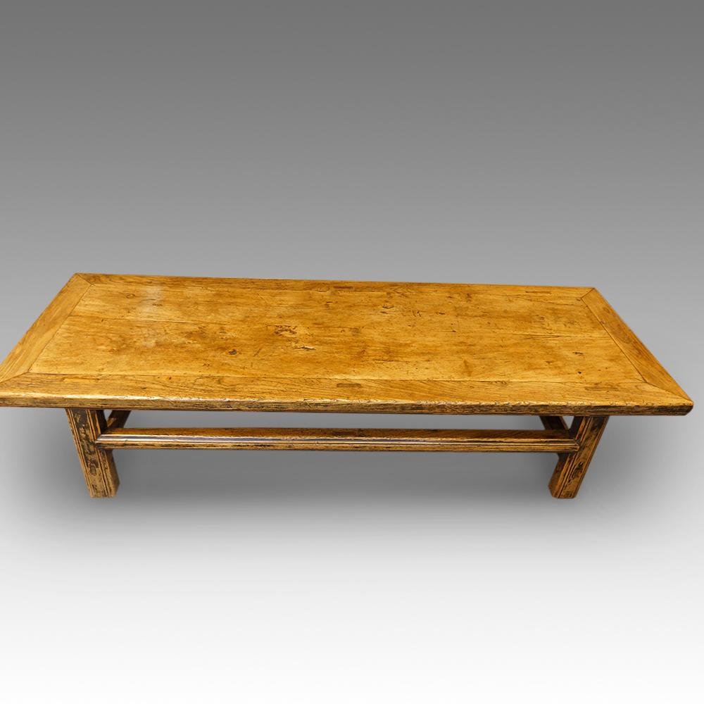 Mid-19th Century Antique Chinese Elm Coffee Table, 19th. century