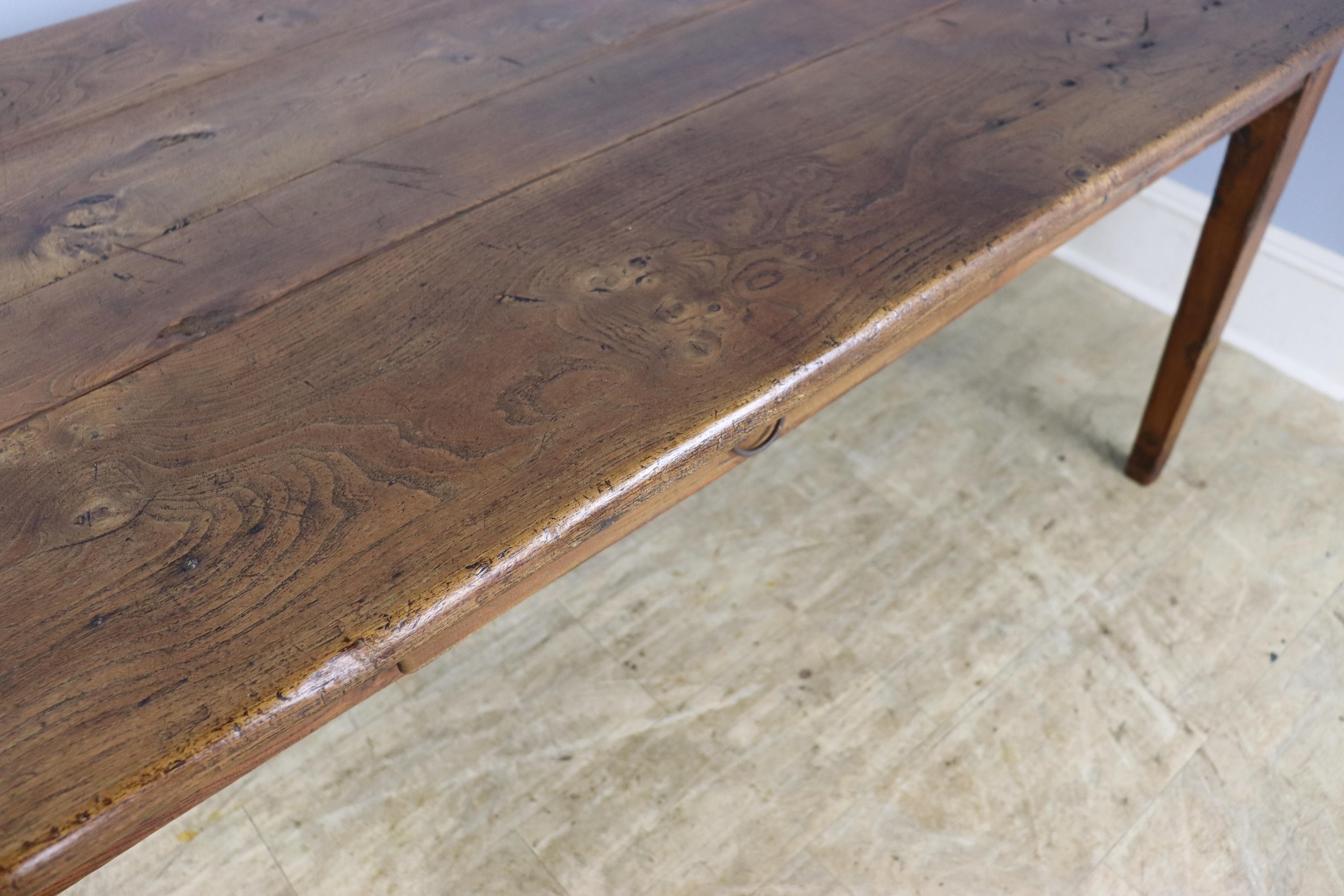 Antique Elm Farm or Dining Table For Sale 5