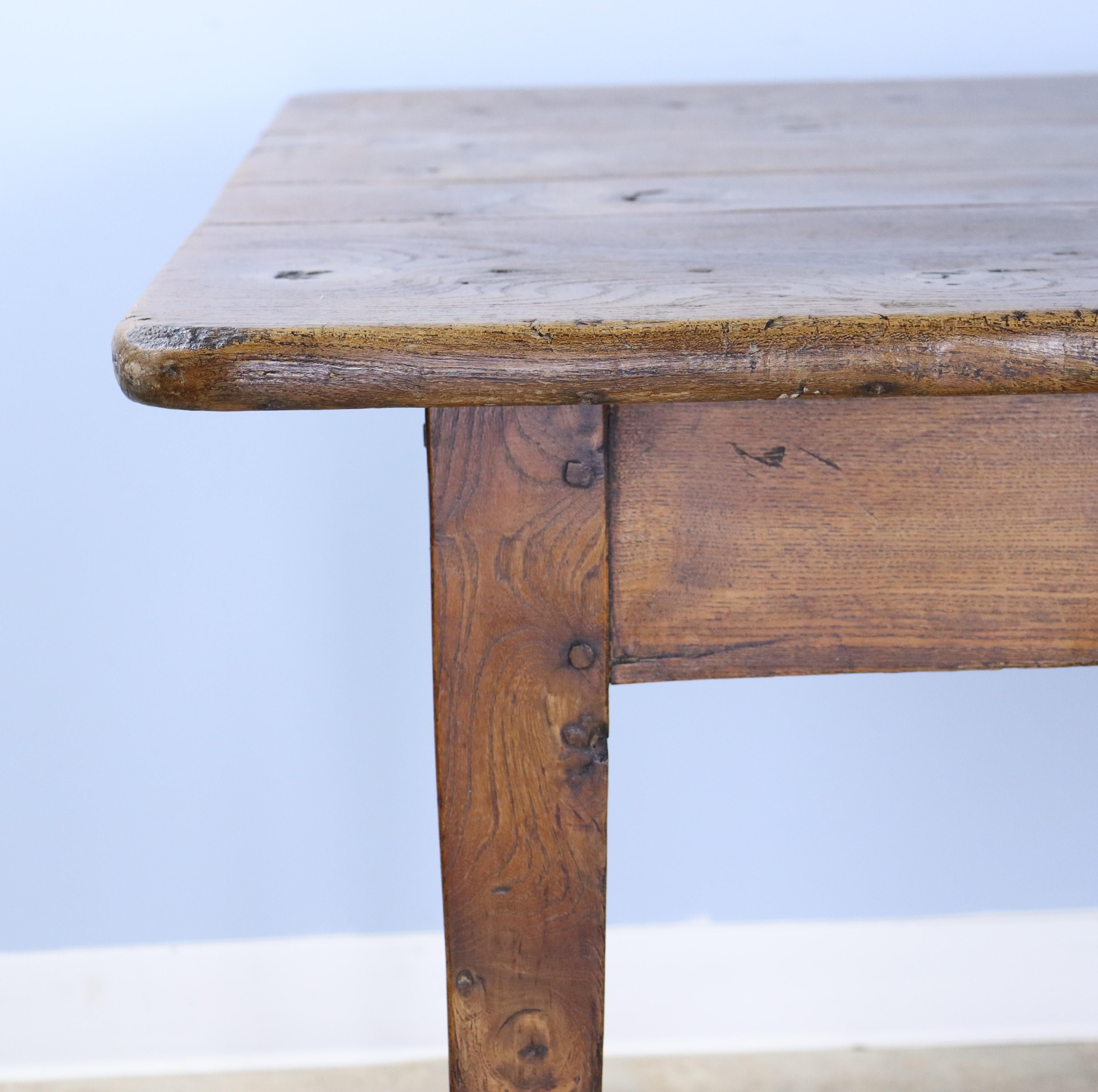 Antique Elm Farm or Dining Table For Sale 7