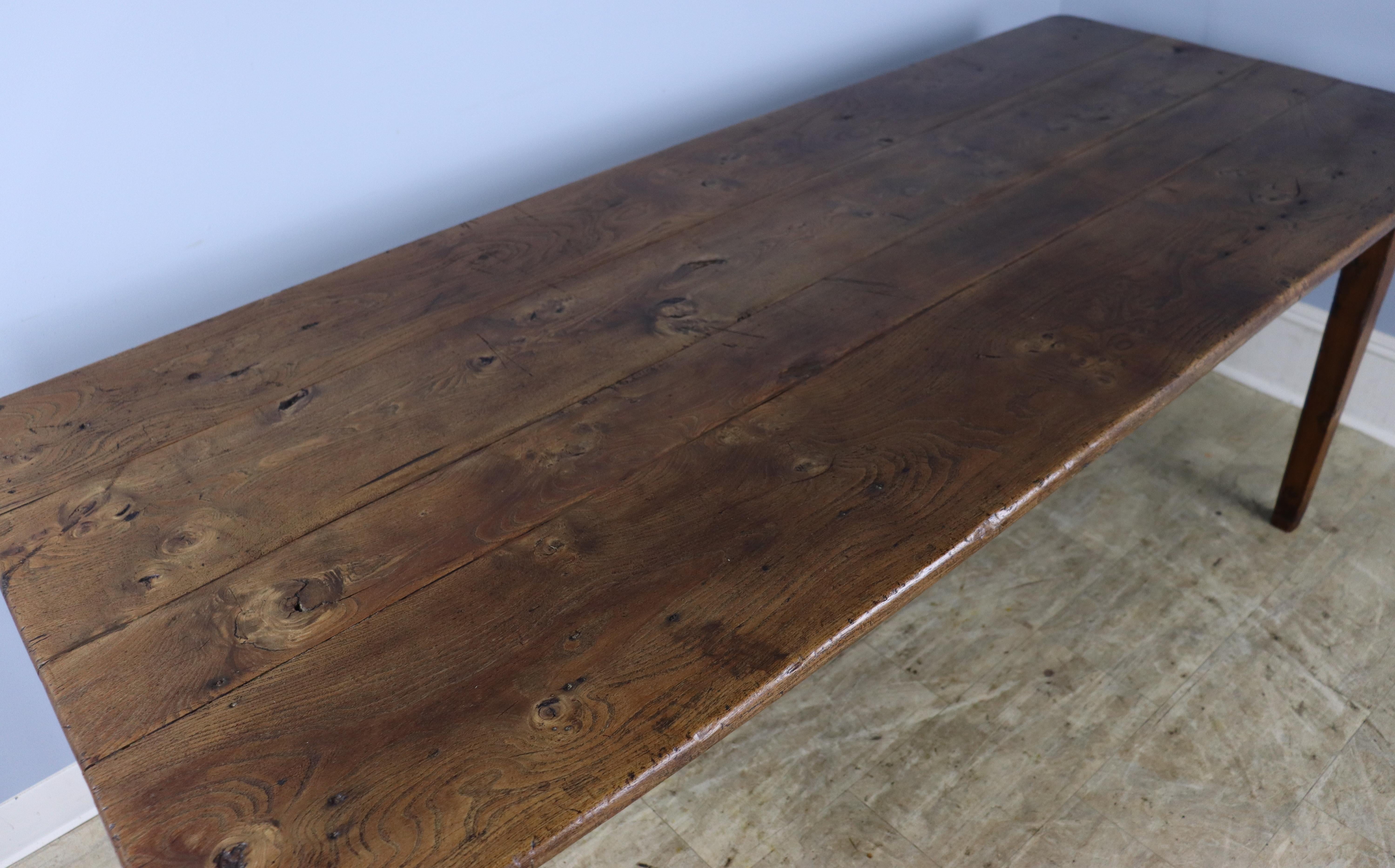 Antique Elm Farm or Dining Table For Sale 1