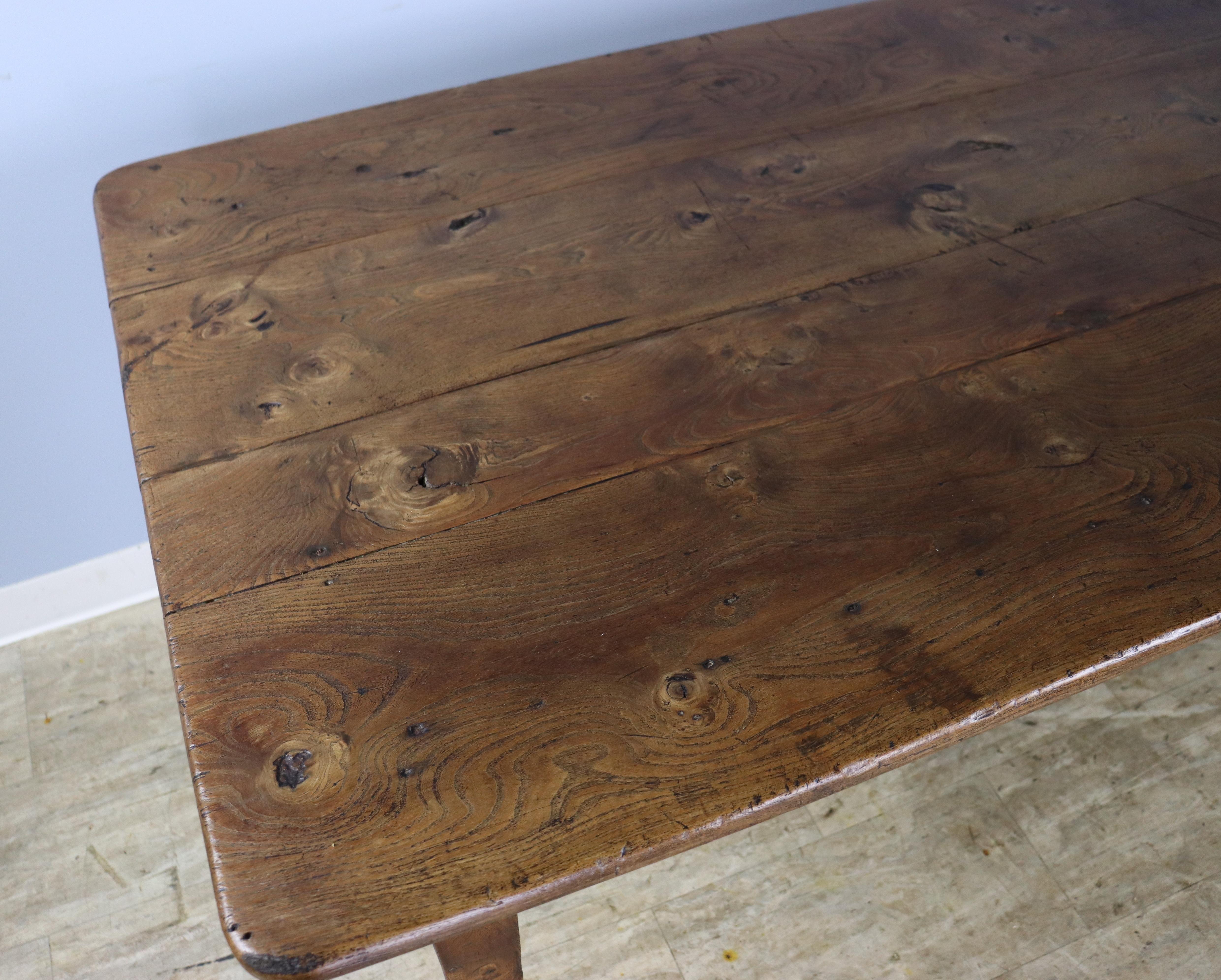 Antique Elm Farm or Dining Table For Sale 2