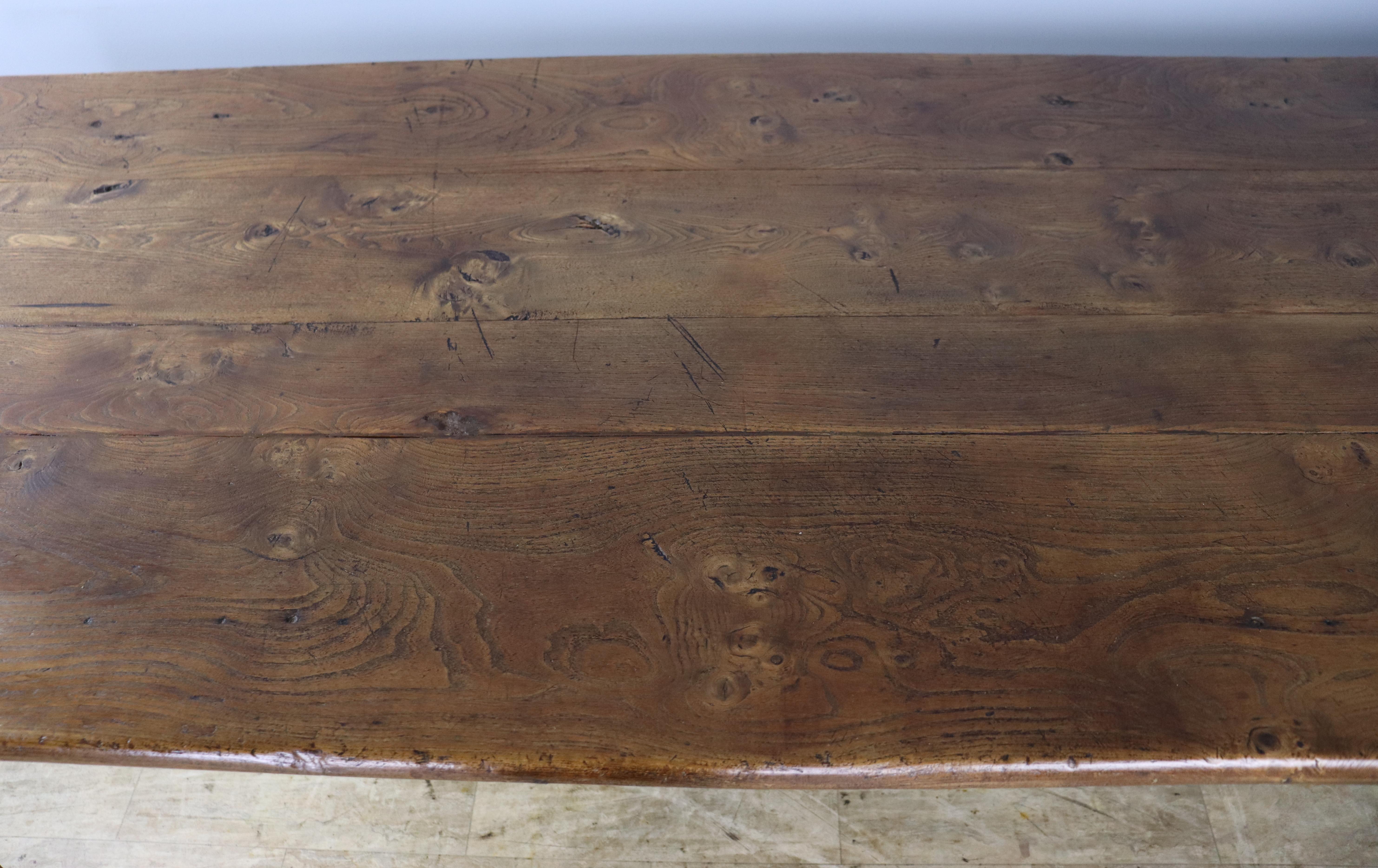 Antique Elm Farm or Dining Table For Sale 3