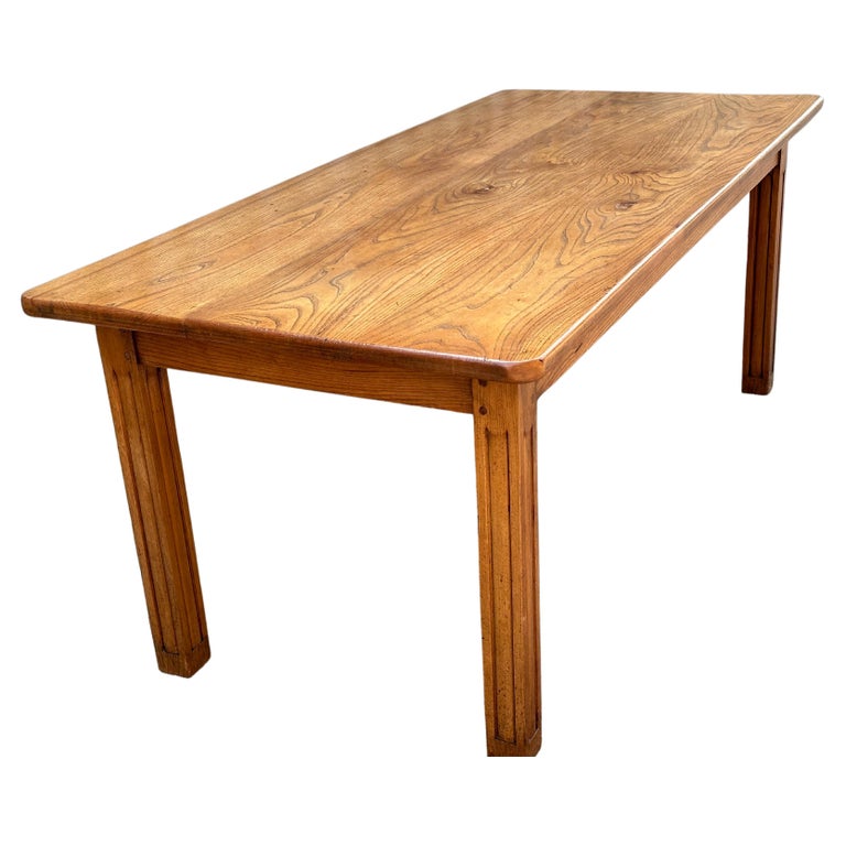 Antique Elm Farmhouse Table For Sale at 1stDibs
