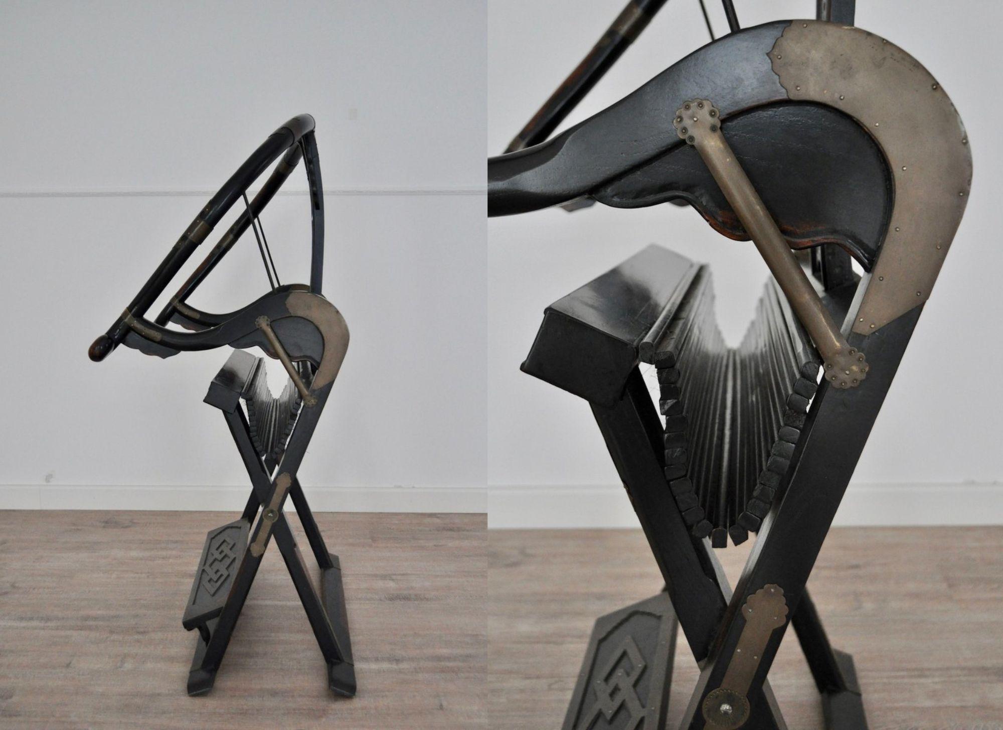 Fauteuil pliant ancien en orme - Début du 20e siècle en vente 4