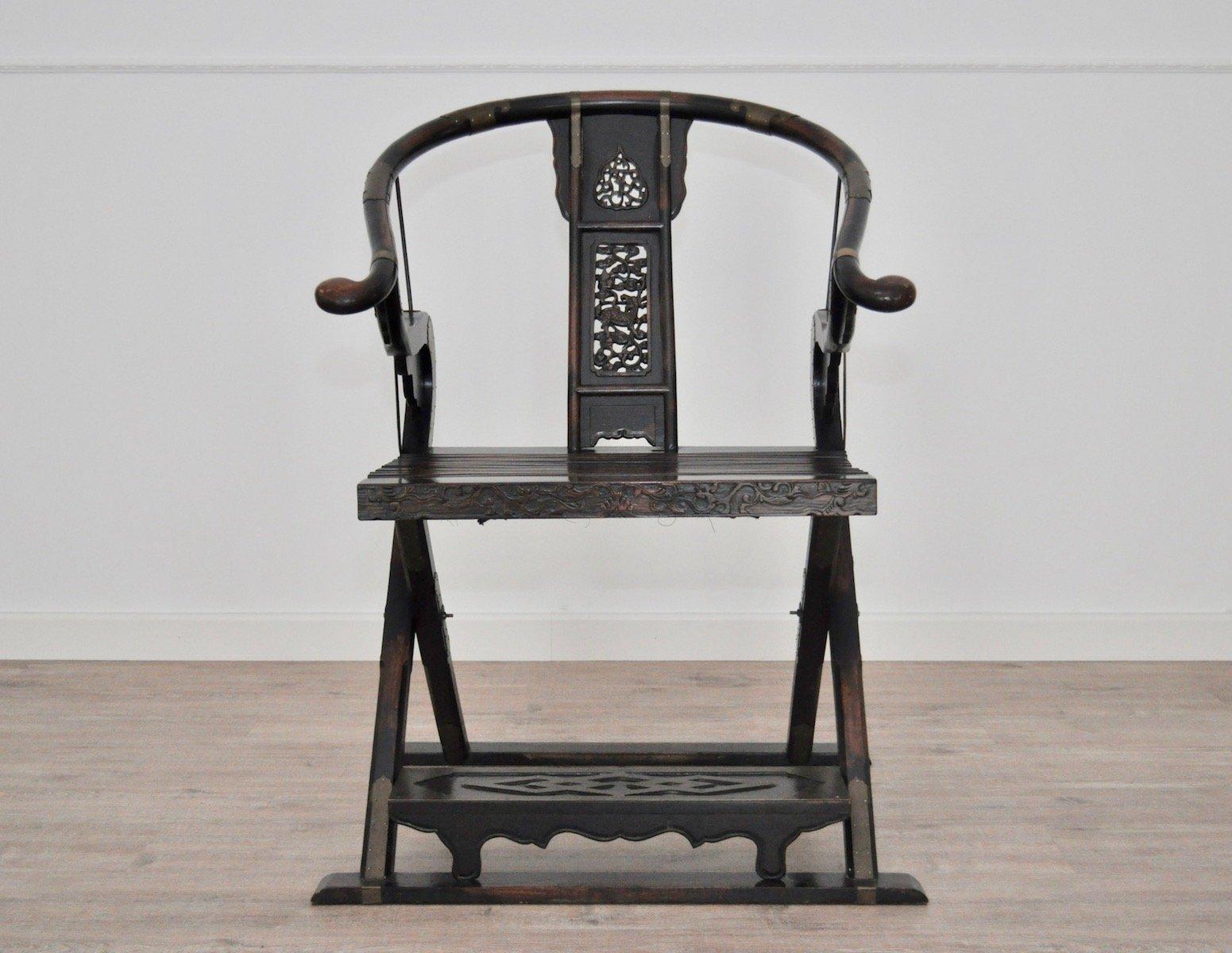 Fauteuil pliant ancien en orme - Début du 20e siècle en vente 9