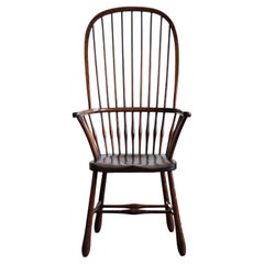 Antiker Ulmen-Windsor-Stuhl mit Bügelrücken