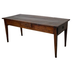 Table de salle à manger ancienne en orme et Oak Oak, 19ème siècle