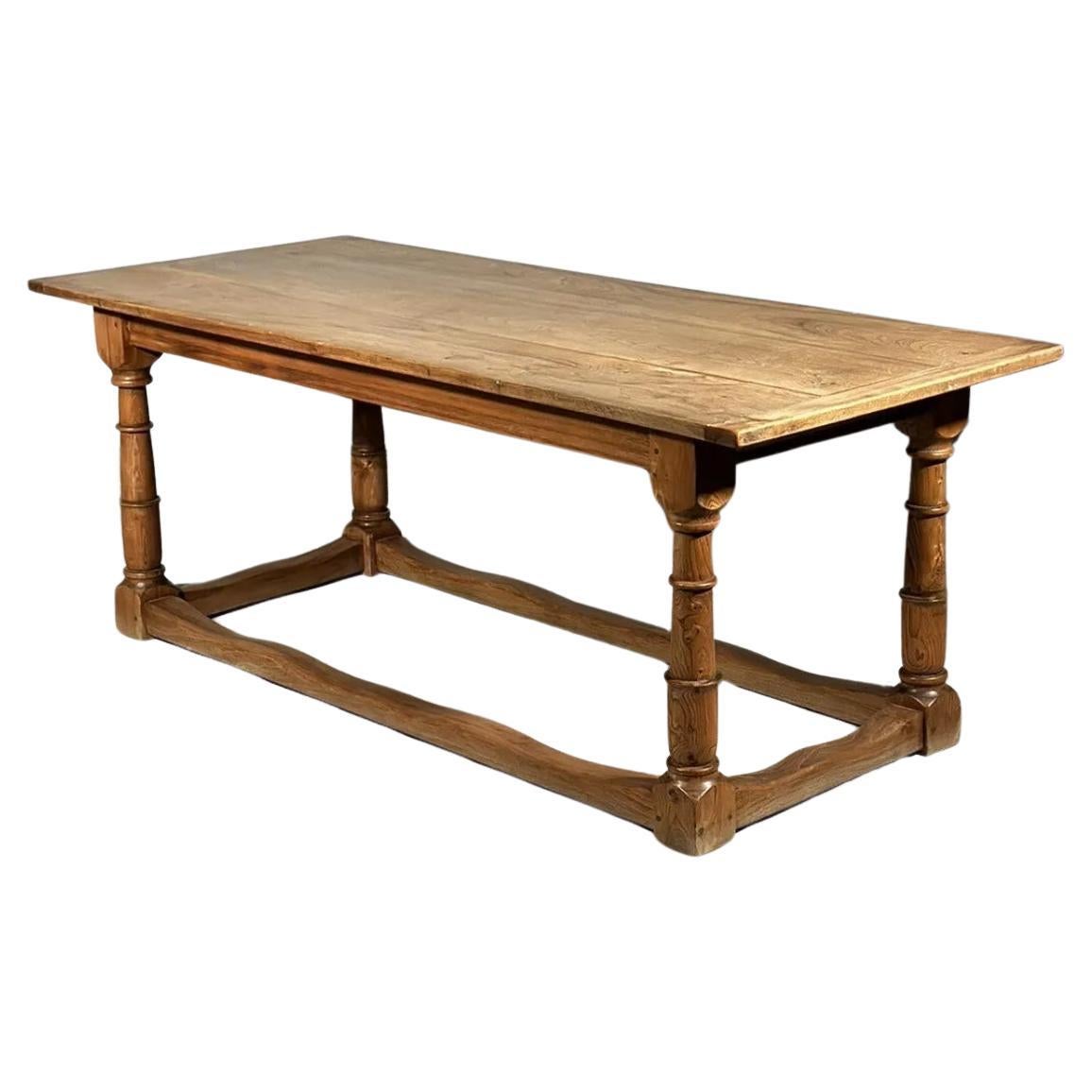 Antique Elm Refectory Table For Sale