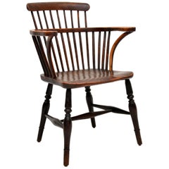 Antique Elm Spindle Back Windsor Chair