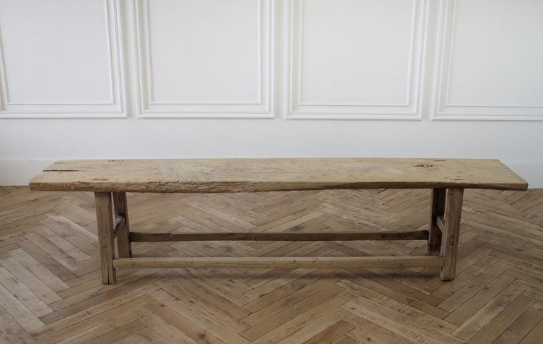 Antique Elm Wood Coffee Table Bench At, Antique Wooden Coffee Tables
