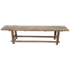 Antique Elm Wood Coffee Table or Bench