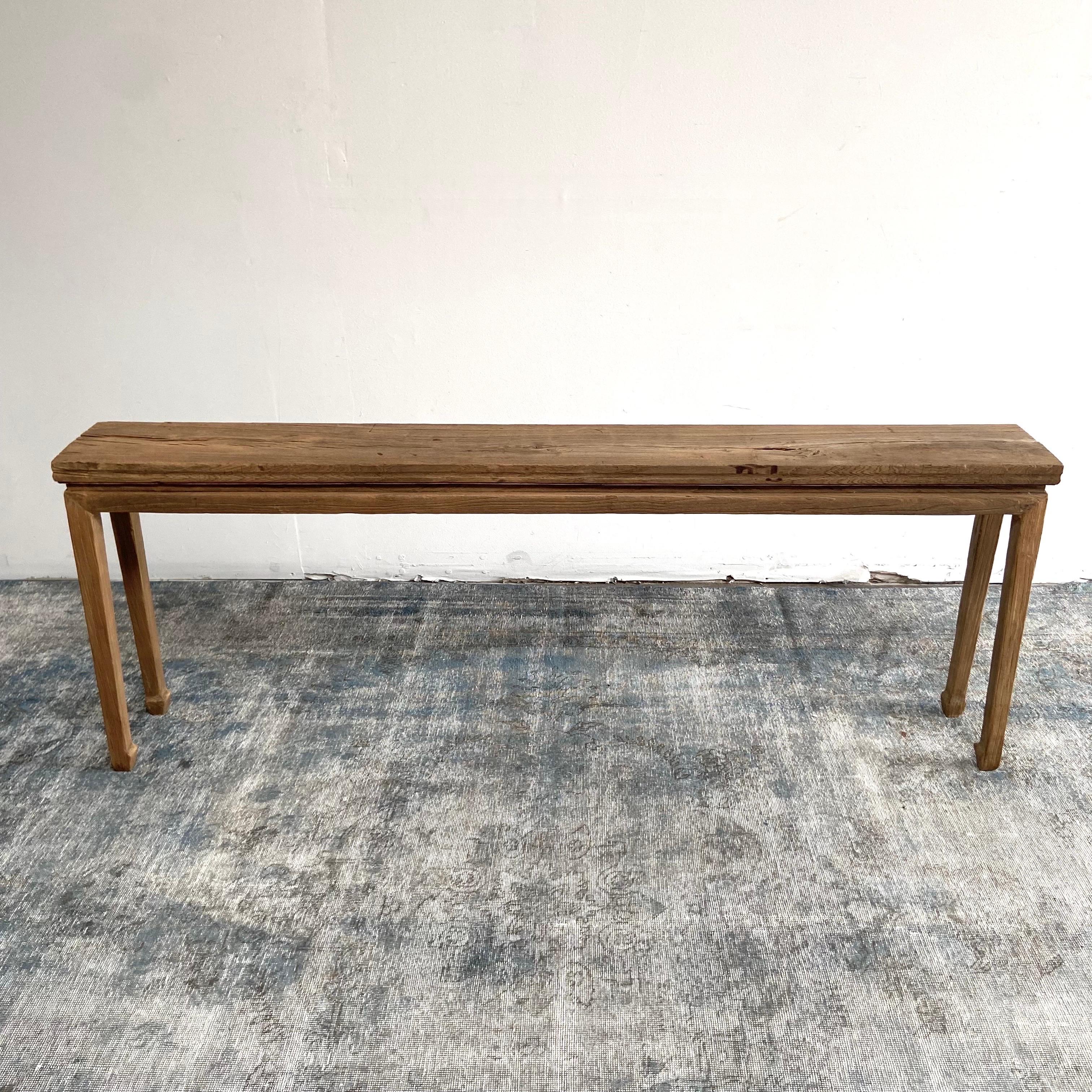 Fresh Look at Antique Elm Wood Console Table At 1Stdibs
