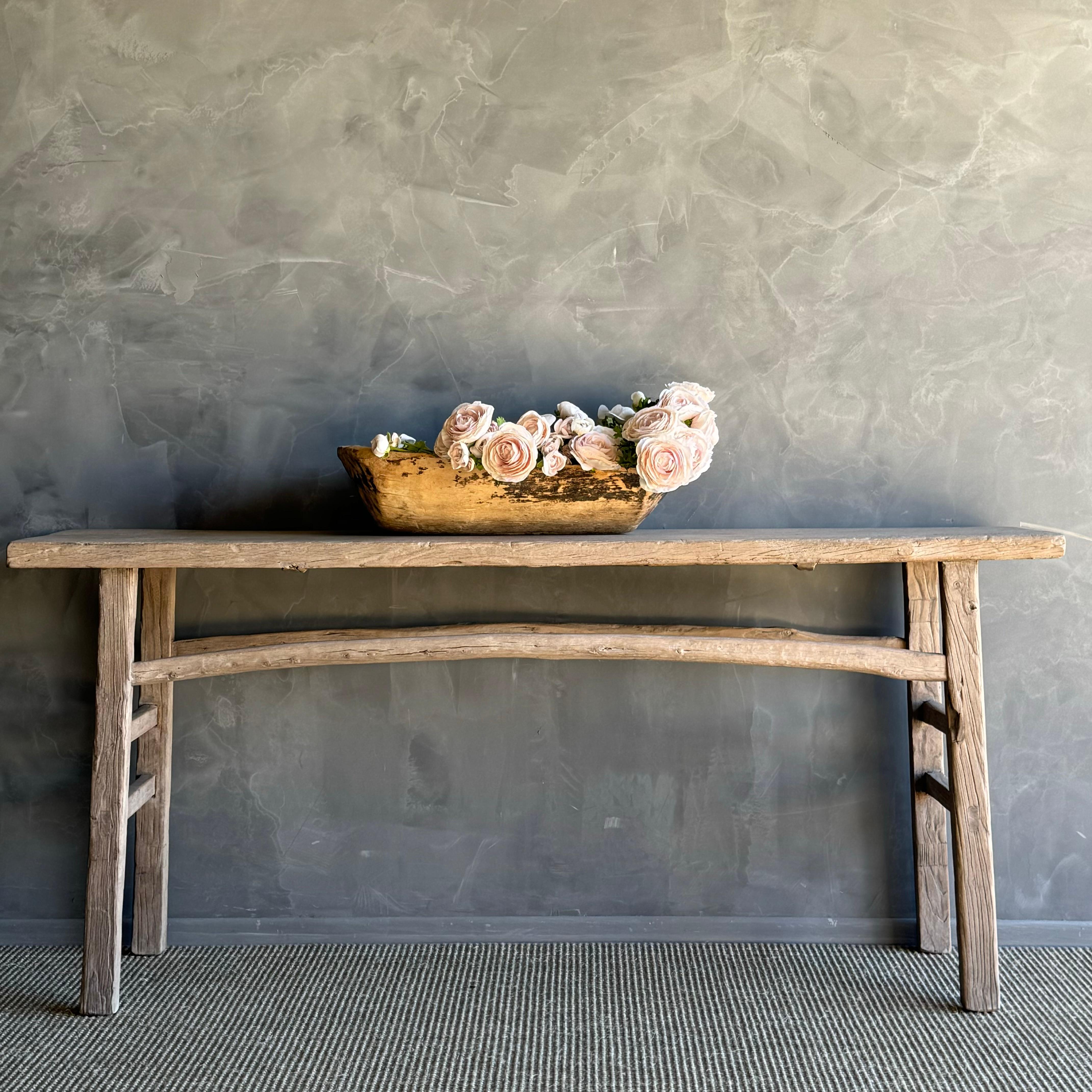 Antique Elm Wood Console Table 73
