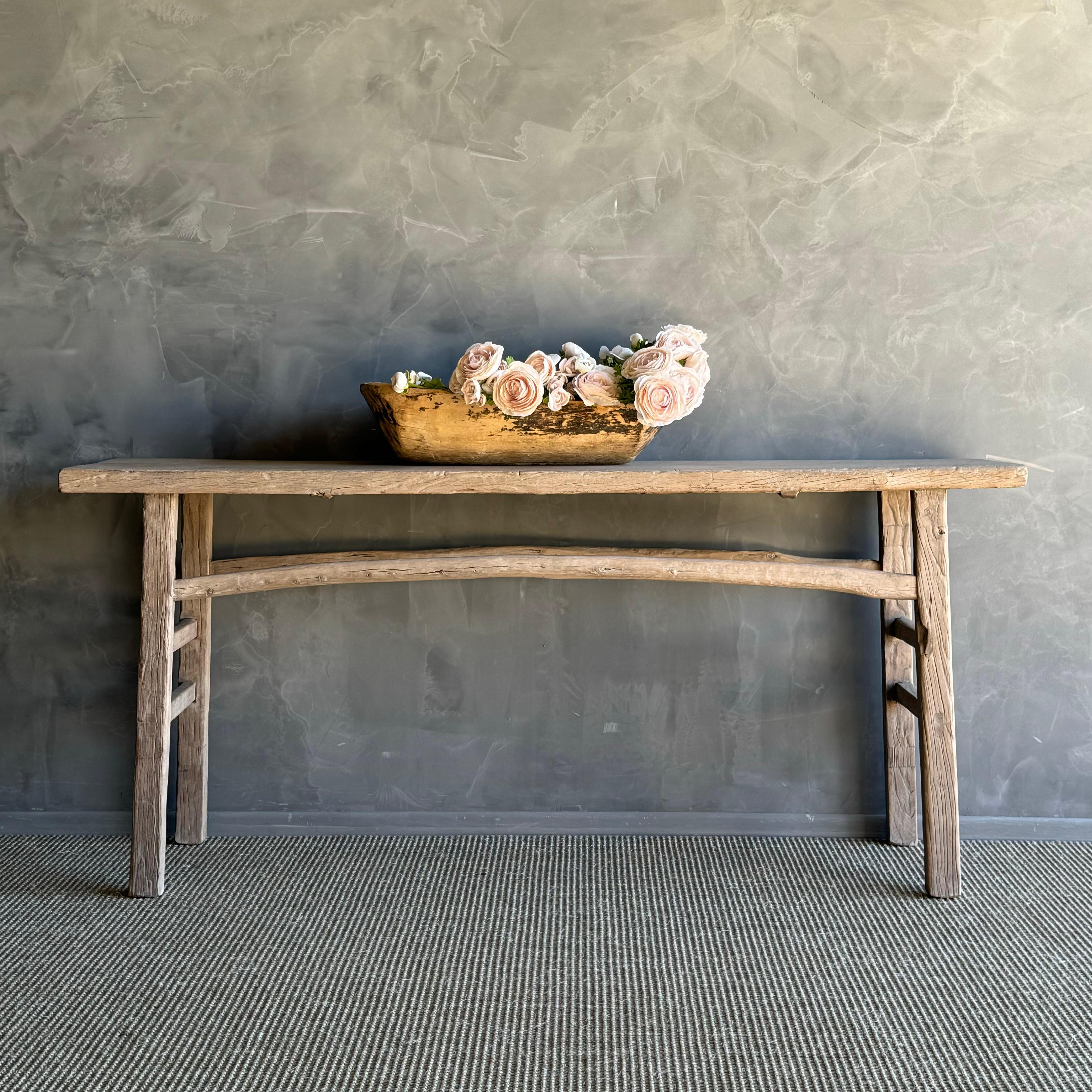 Antique Elm Wood Console Table 73
