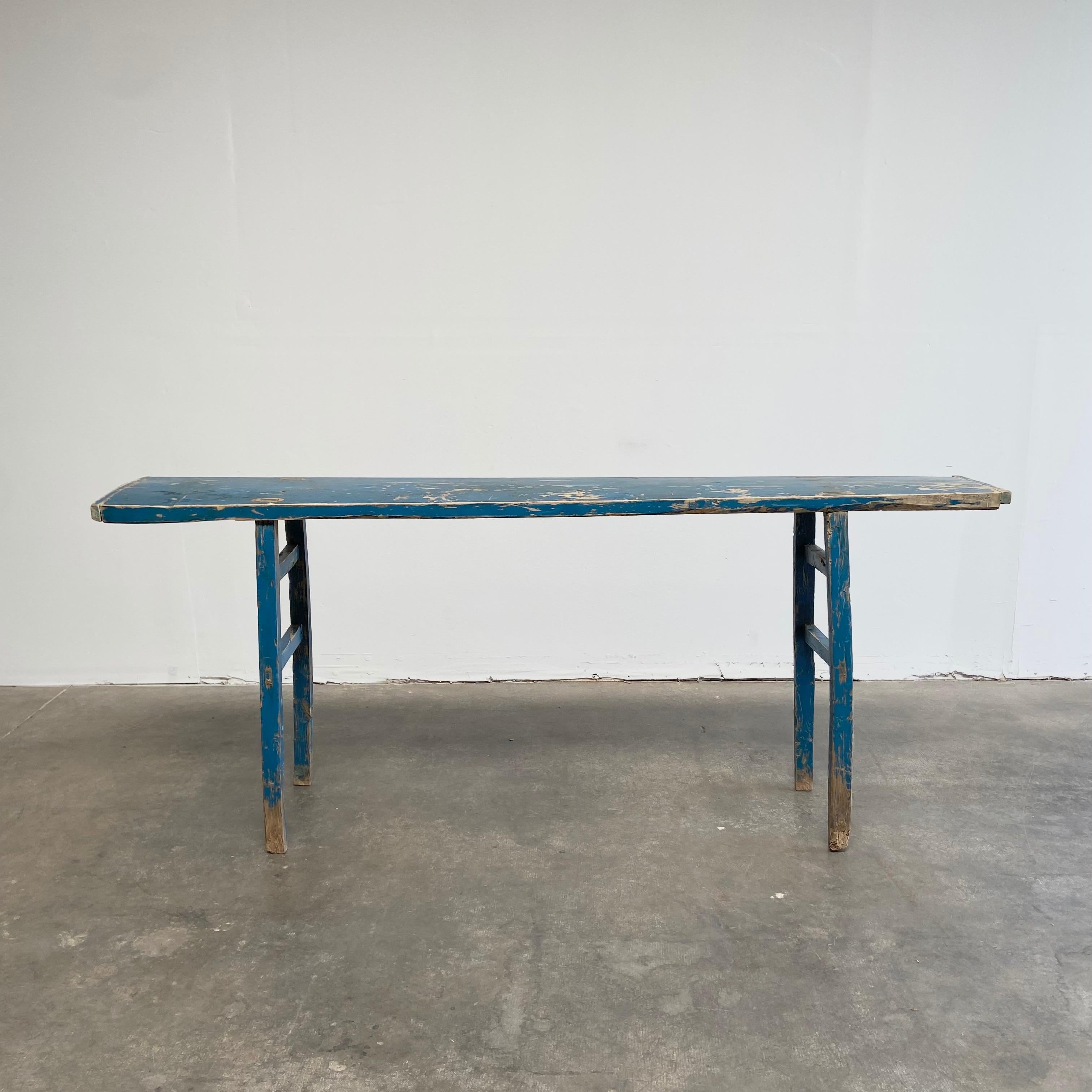 Ancienne table console en bois d'orme Bon état - En vente à Brea, CA