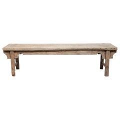Antique Elmwood Long Coffee Table or Deep Bench