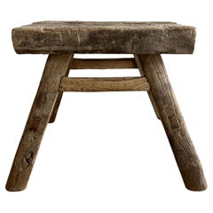 Antique Elm Wood Milking Stool
