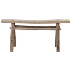 Antique Elmwood Narrow Bench