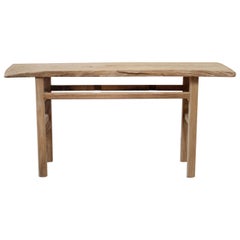 Antique Elm Wood Plank Console Table