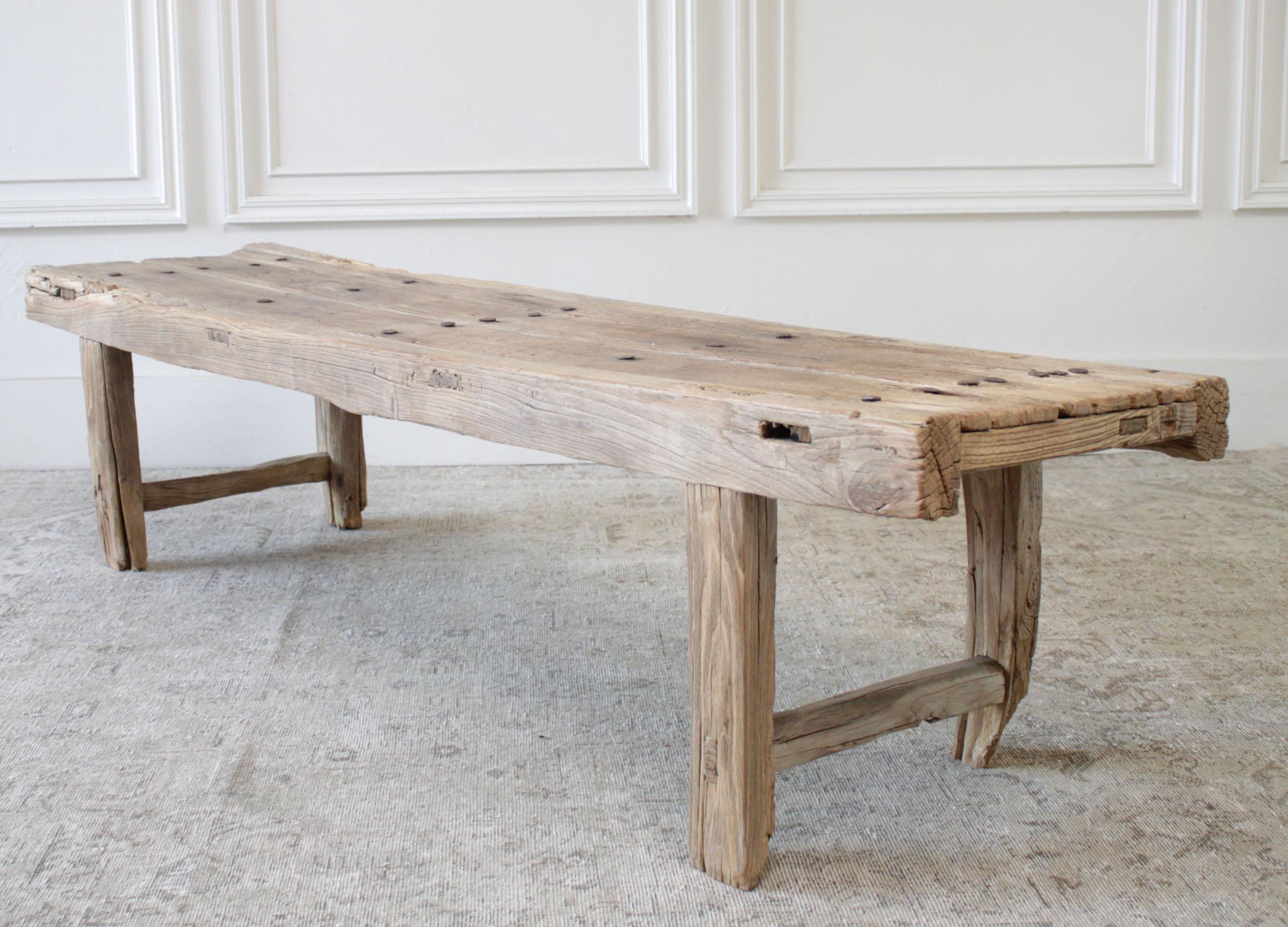 rustic bench table