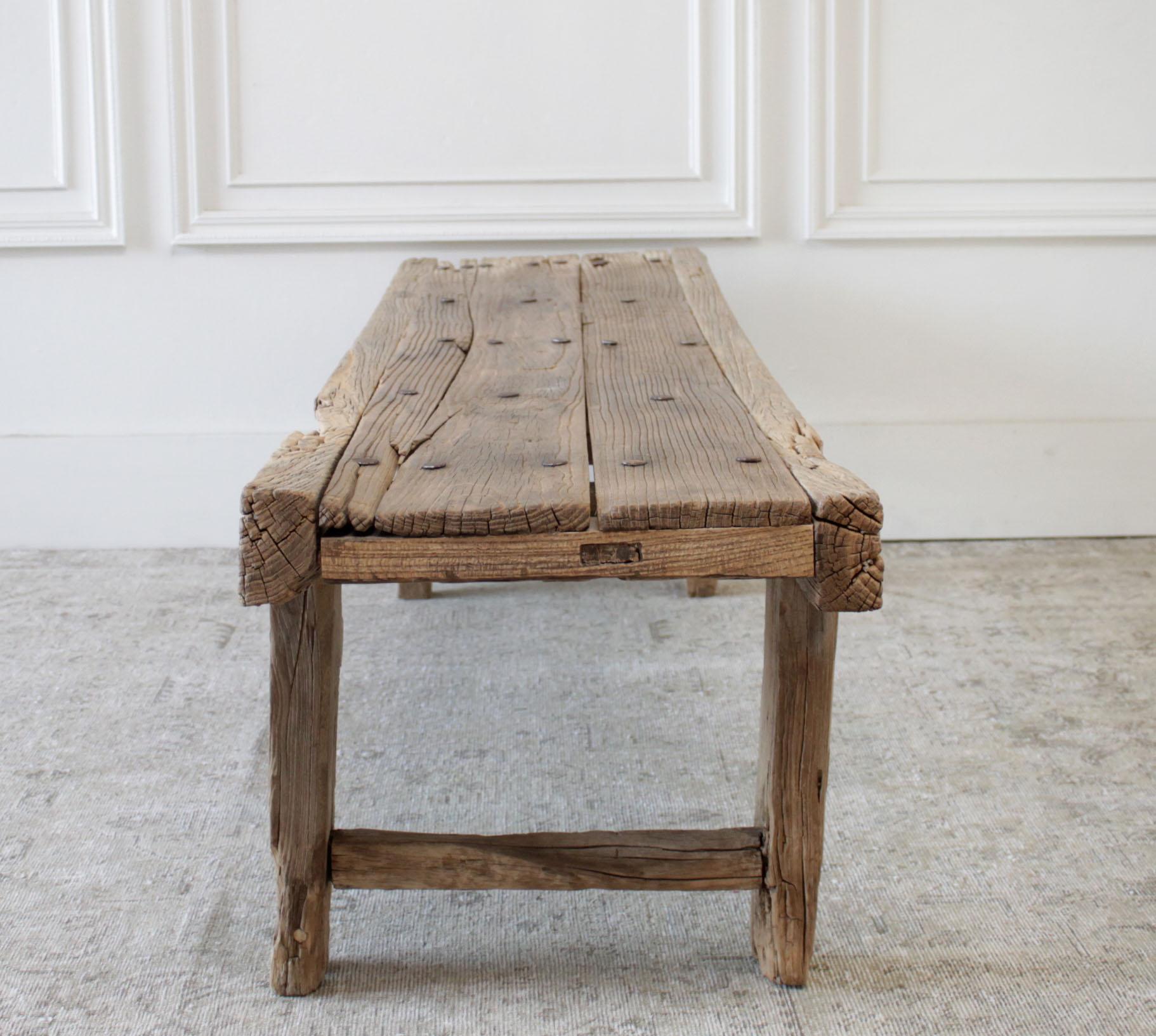 rustic coffee table bench