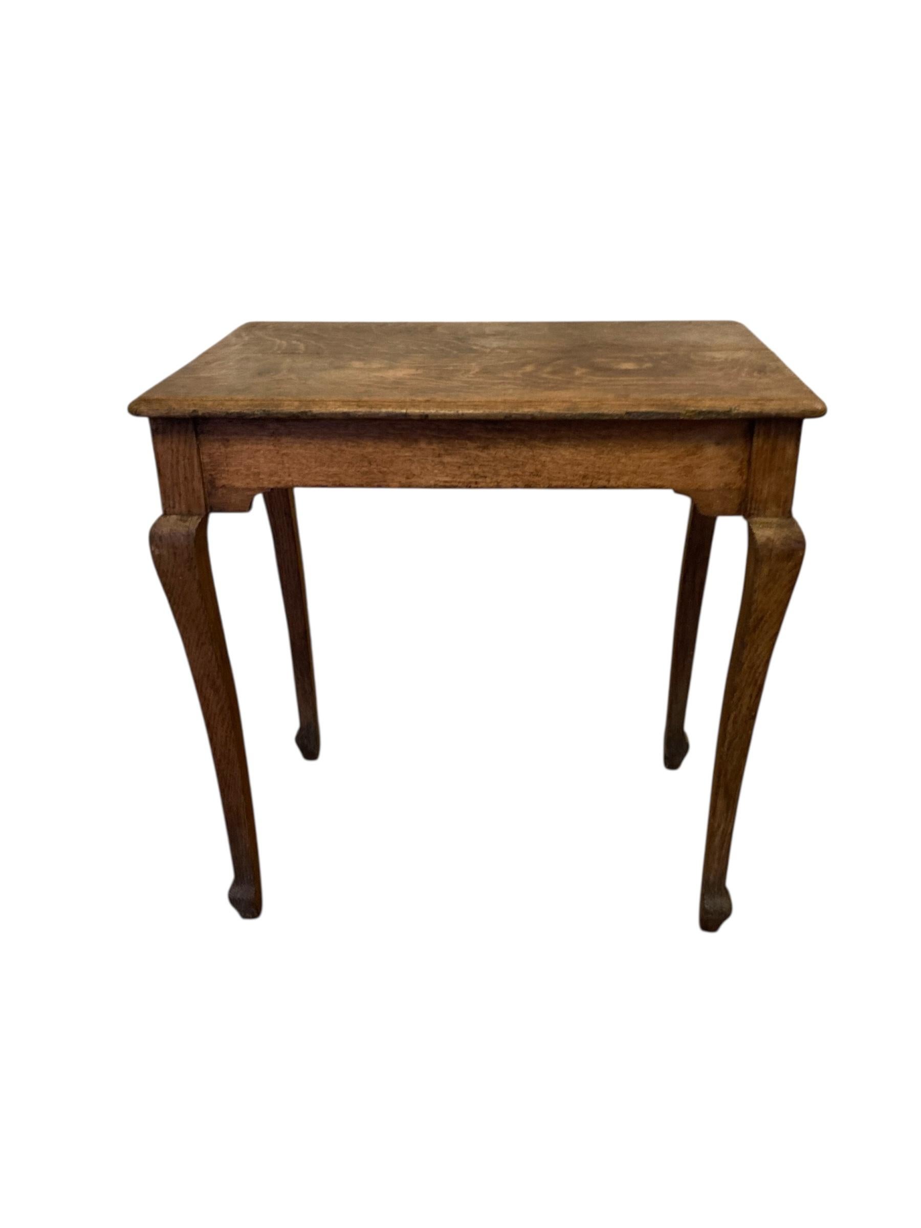 Antique Elm Wood Side or Occassional table early 1900's For Sale 5