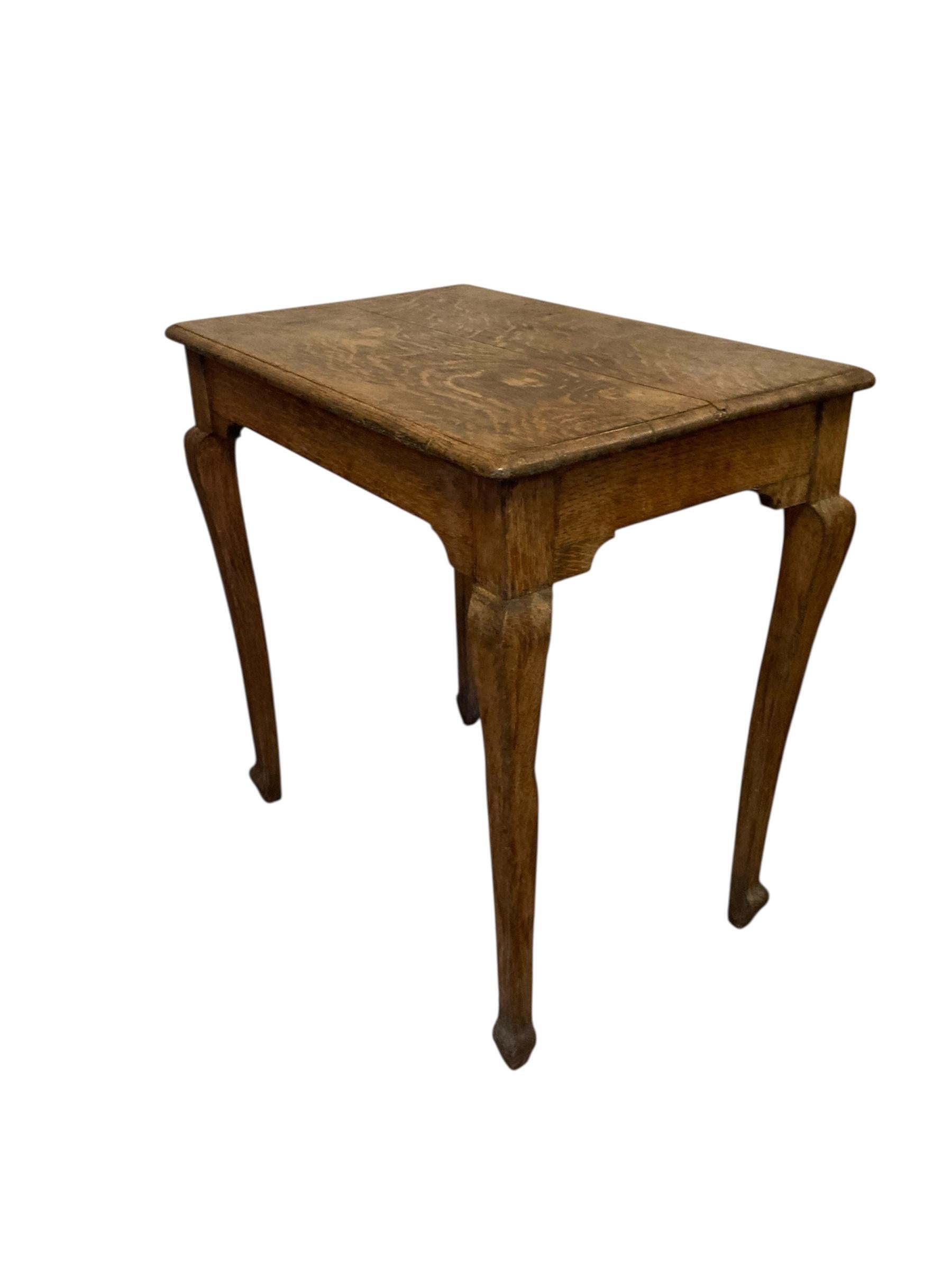 Antique Elm Wood Side or Occassional table early 1900's For Sale 2