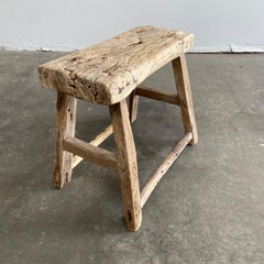 Antique Elm Wood Stool