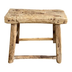 Antique Elm Wood Stool