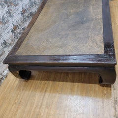 Antique Shanxi Province Ming Dynasty Elm and Rattan Coffee Table