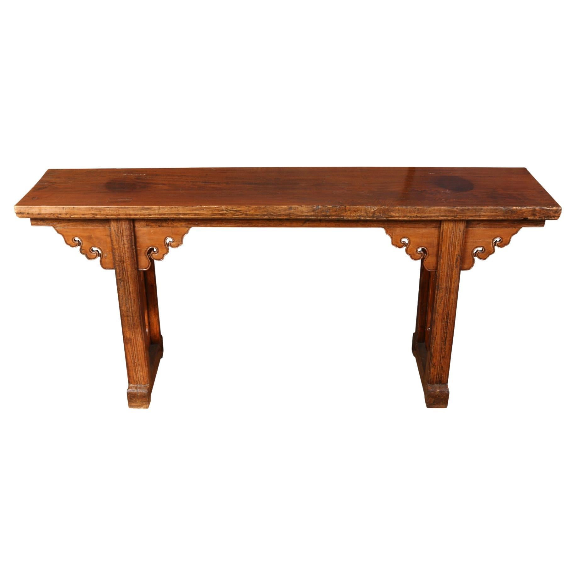 Chinese Reclaimed Elmwood Altar Table at 1stDibs