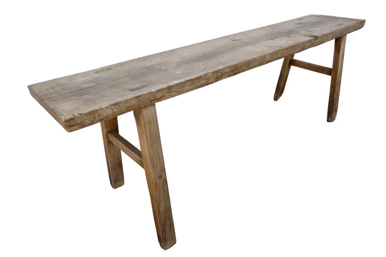 Antique Elmwood Rustic Bench/Table For Sale at 1stDibs