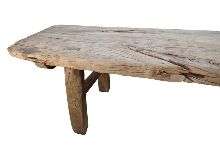 Antique Elmwood Rustic Bench/Table For Sale at 1stDibs