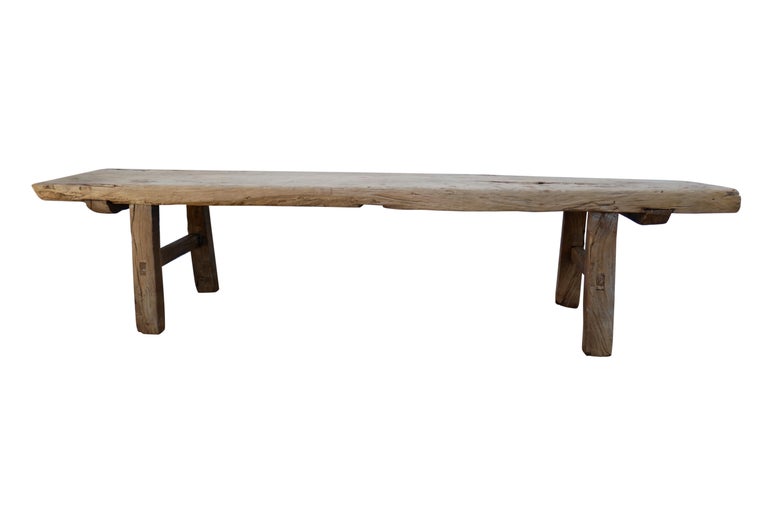 Antique Elmwood Rustic Bench/Table For Sale at 1stDibs