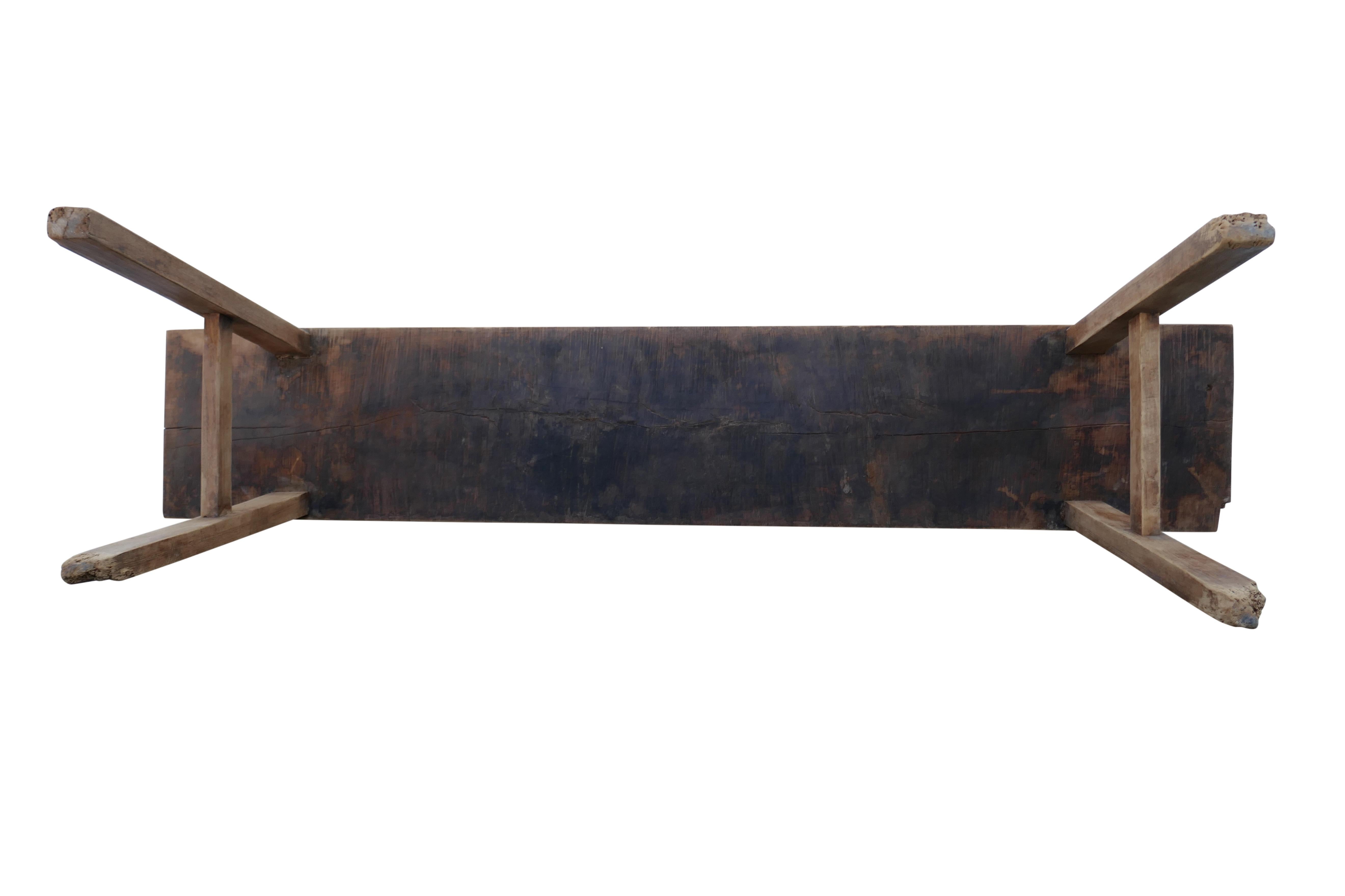 20th Century Antique Elmwood Rustic Bench/Table