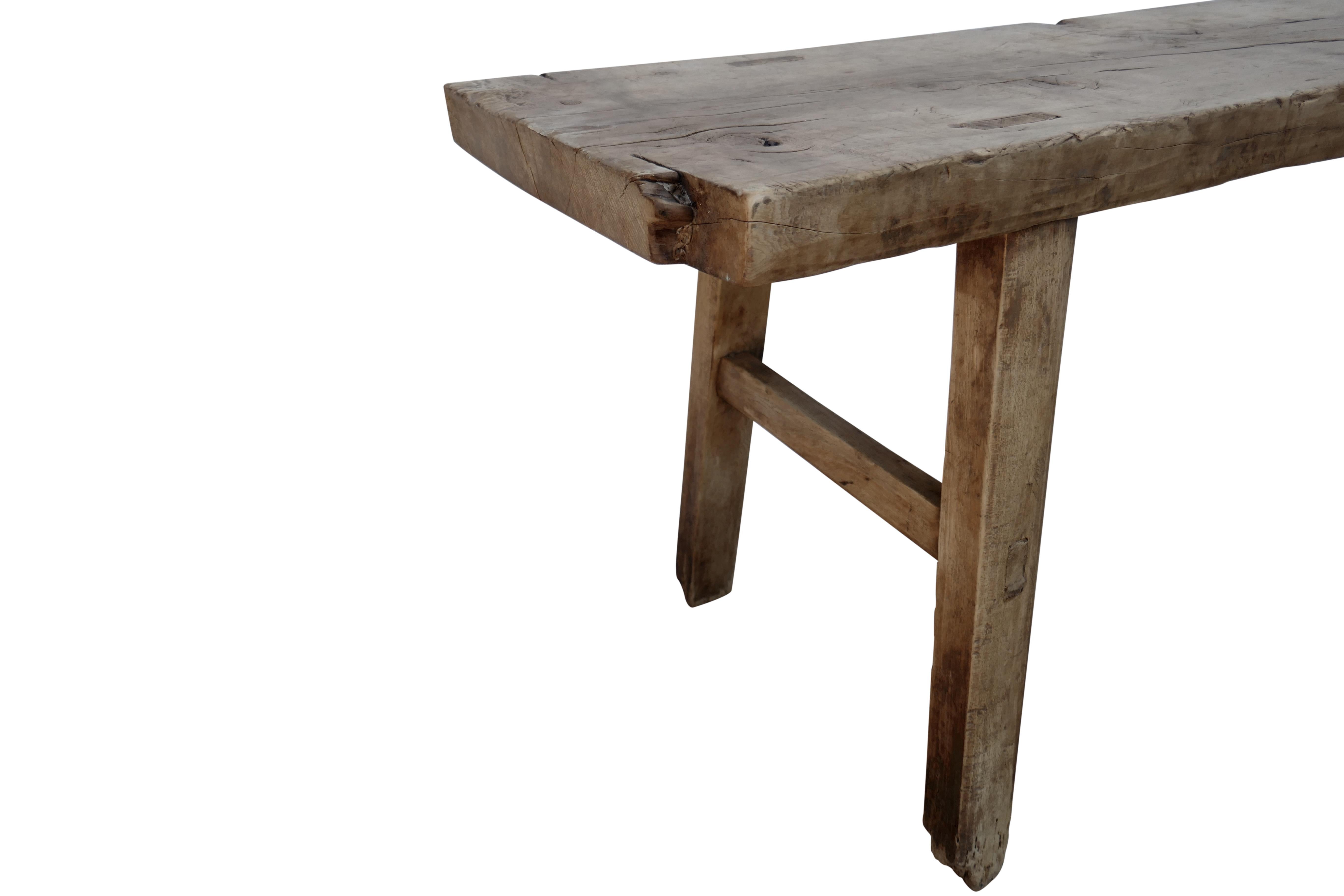 Antique Elmwood Rustic Bench/Table 1
