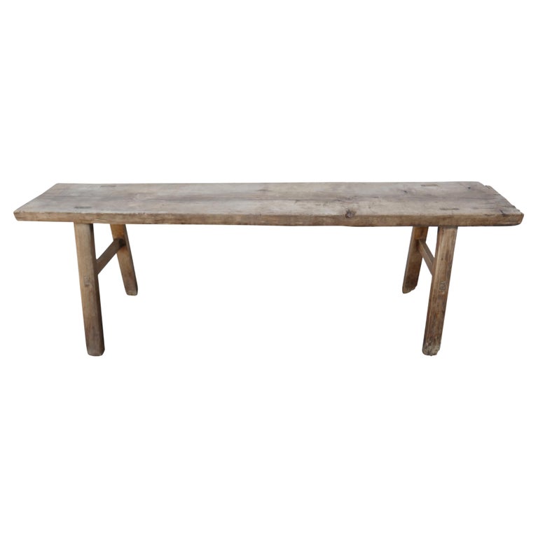 Antique Elmwood Rustic Bench/Table For Sale at 1stDibs