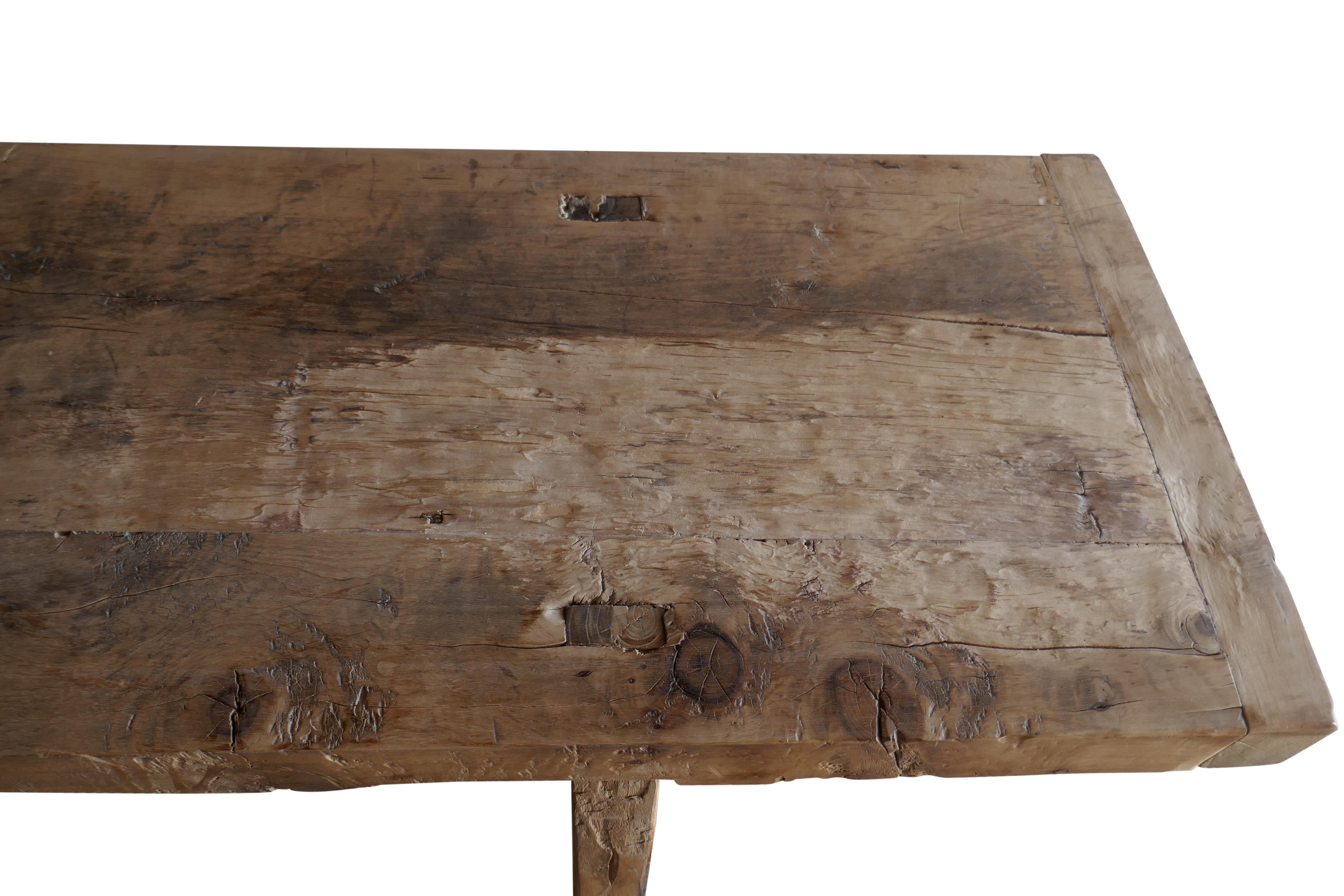 Antique Elmwood Rustic Console Table For Sale 7