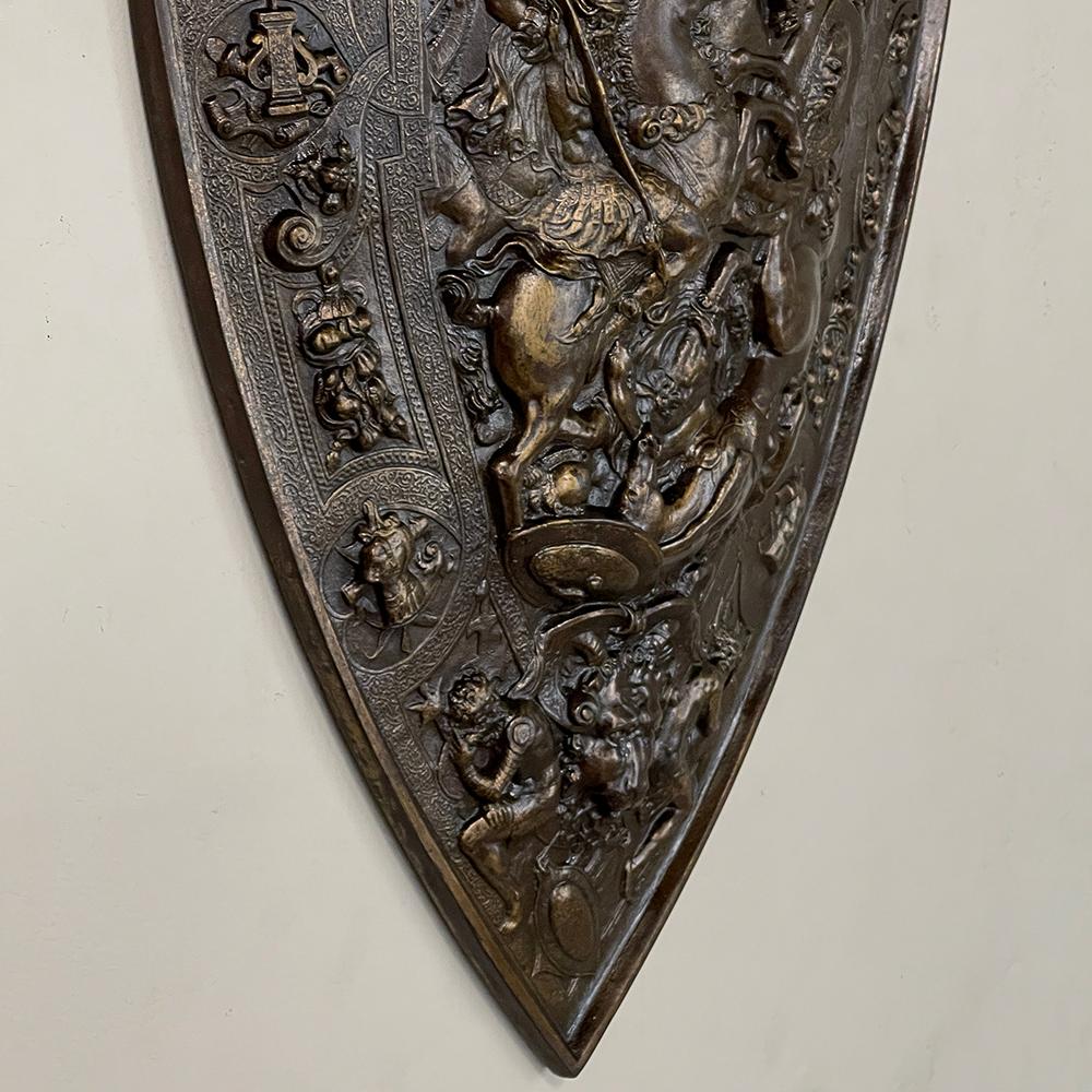 Antique Embossed Brass Decorative Wall Shield 2
