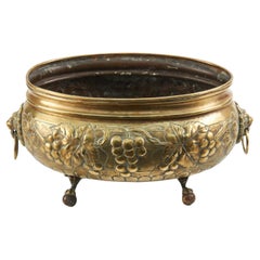 Antique Embossed Brass Planter