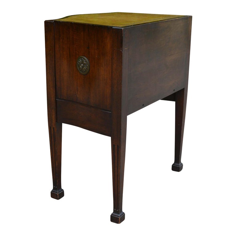 Antique Embossed Leather Top End Table at 1stDibs
