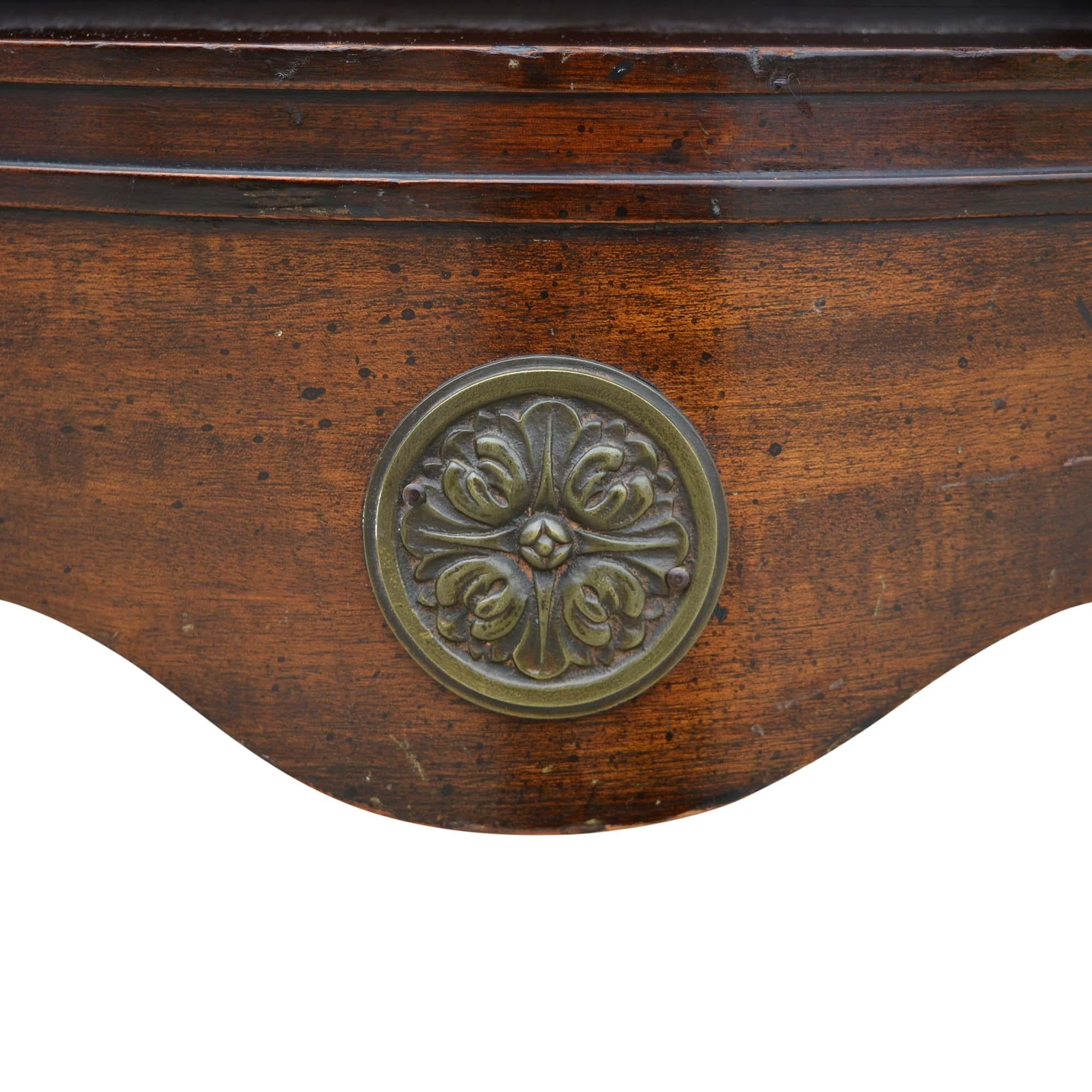 antique leather top end table