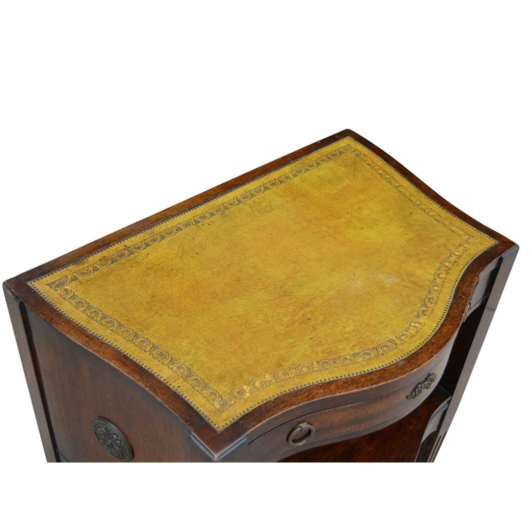 Antique Embossed Leather Top End Table at 1stDibs