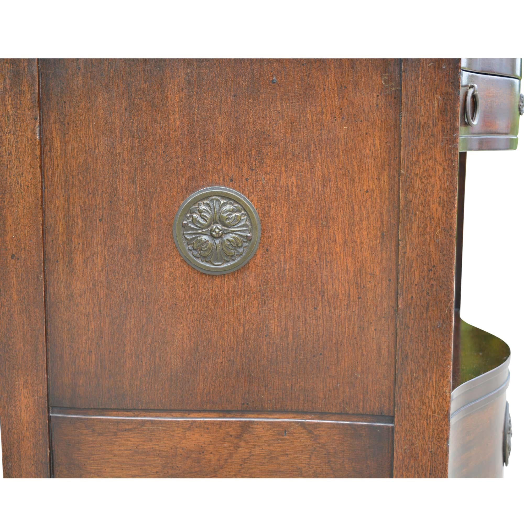 20th Century Antique Embossed Leather Top End Table