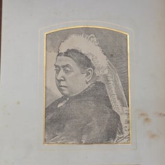 Antique Embossed Silver Plate & Leather Photo Album in Case C1880