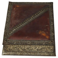 Used Embossed Silver Plate & Leather Photo Album in Case C1880