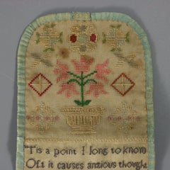 Antique Embroidered Hussif - Portable Sewing Kit Holder