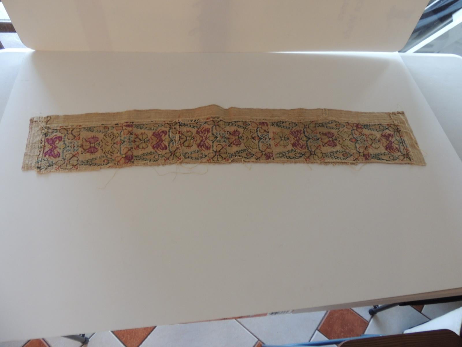 Moorish Antique Embroidered Turkish Textile Fragment