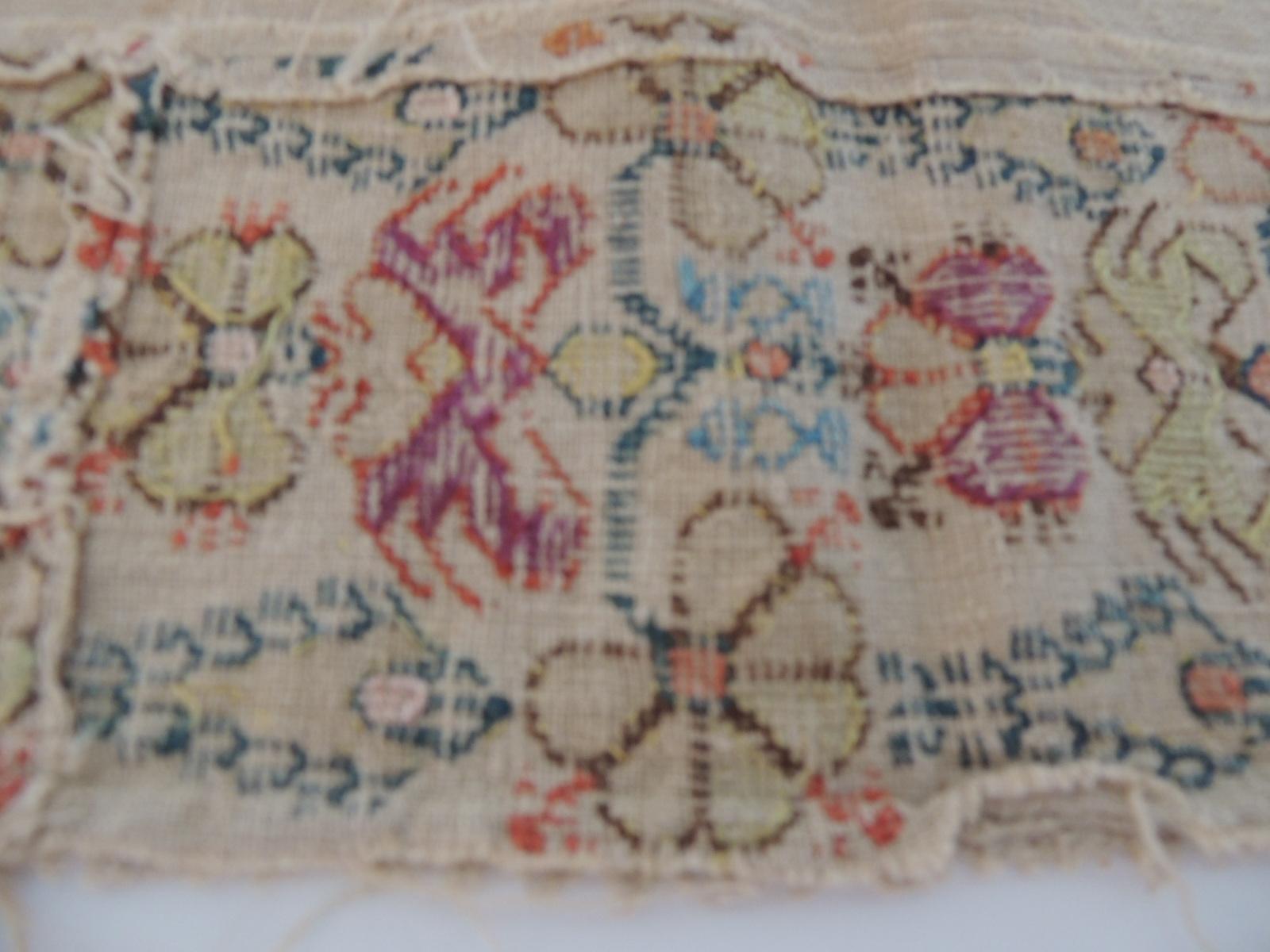 Hand-Crafted Antique Embroidered Turkish Textile Fragment