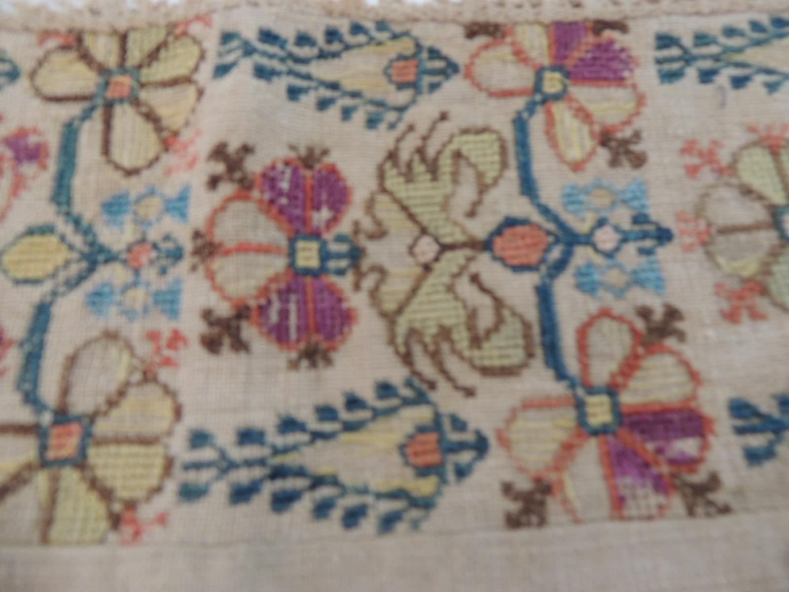 19th Century Antique Embroidered Turkish Textile Fragment